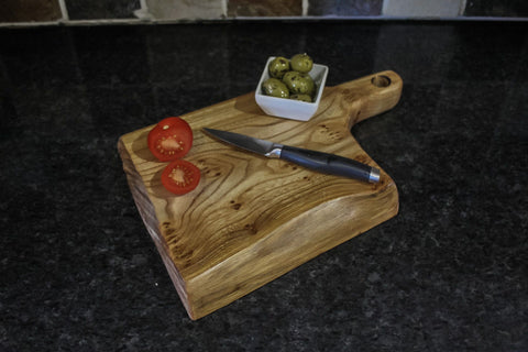 English Elm Paddle Chopping Board / Serving Platter